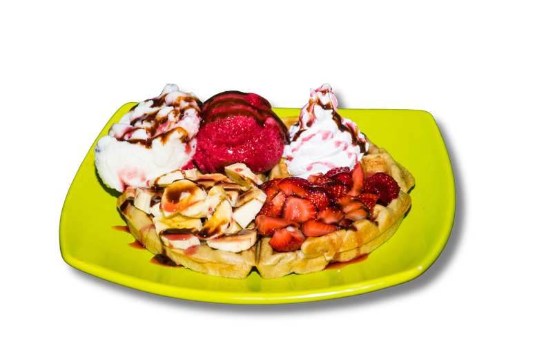 Waffle con toppings