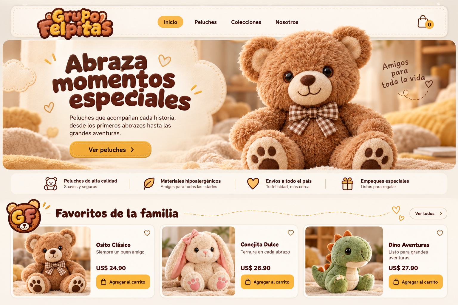 Sitio web desarrollado por APAP para Felpitas